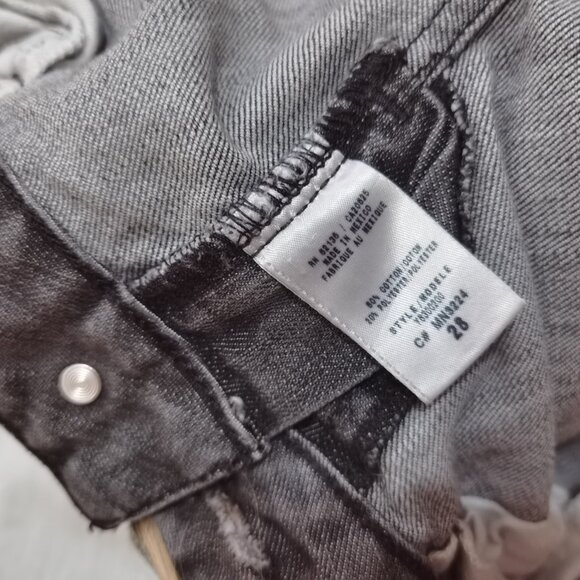 Guess grey black bleached faded jeans size 28 low rise - Picture 5 of 5